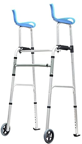 QHLMLL Andador Plegable para Ancianos con reposabrazos Desmontable, Altura Ajustable, Ligero, Andador con Ruedas, Ayuda para Caminar, Transporte aéreo, con 2 Ruedas para Personas bariátricas