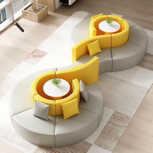 KIBONCY Creative Shape Sofa Stool Set for Waiting Area, 6-Piece Modular Lounge Seating Group for Hotel Lobby, Office Reception A