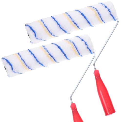 Toddmomy Set 2 Rulli per Pittura Murale da 300 MM Manico Pennello Rullo per Pittura Uniforme Strumento Professionale per Decorazione e di Pareti e Soffitti Colore Casuale Colore Casuale
