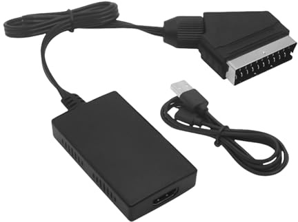 HENYGEN Multi-Device SCART to HDTV Adapter USB-Powered 1080P Output for Projectors & Players SCART to HDTV Converter