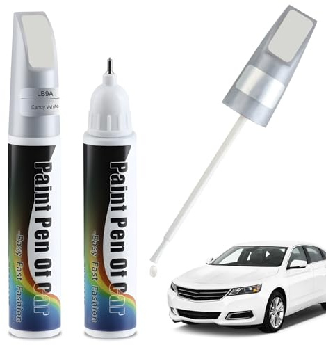 Penriter 2pcs LB9A/B4 Blanc Candy Stylo Retouche Peinture Voiture pour Volkswagen/VW, 2-In-1 Peinture Voiture Carrosserie, Stylo Anti Rayure Voiture, Stylo Réparation des Rayures Auto De Peinture