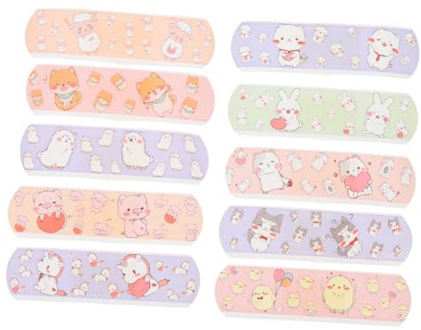 IDEANATEGRATE Apósitos Adhesivos Impermeables para Heridas Infantiles, 120 Unidades, Diseño de Dibujos Animados, Transpirables y Hemostáticos, Vendajes Pequeños para Primeros Auxilios y Cuidado