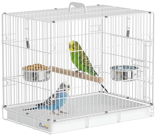 PawHut Foldable Bird Cages Metal for Cockatiels 49 x 31 x 40 cm White