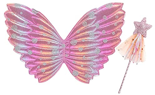 ZPGVWXKO Costume Della Farfalla Abito da Fata Bacchetta Accessori Cosplay Facile da Indossare per Giochi di Ruolo Bambini Feste Carnevale Travestimenti