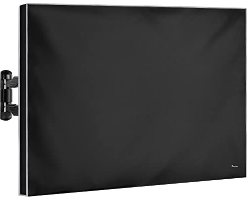 Garnetics Outdoor TV Cover 65 Inch Waterproof Weatherproof – Heavy Duty 600D TV Cover for Outside 65, Outdoor TV Enclosure with Bottom & Remote Pocket, Fits 60-65 Inch Flat Screen TV