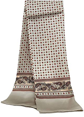 UK_Stone - Sciarpa da uomo in 100% pura seta, motivo Paisley floreale vintage, doppio strato, da gentiluomo, Size: 160 * 28cm (62.4 x 10.92)