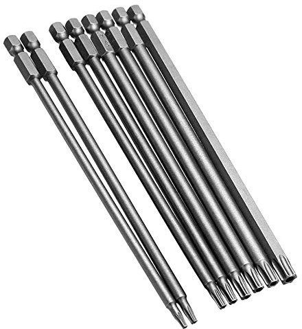 Mesee Lot de 8 embouts de tournevis Torx longs T8-T40 - 1/4 - En acier S2 - Longueur : 150 mm