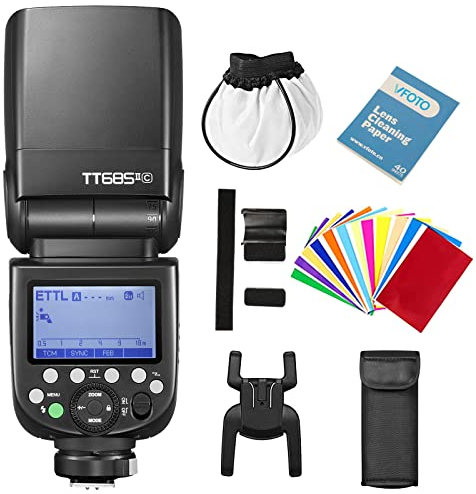 Godox TT685II-C TT685CII Speedlite TTL Kamera Blitzlicht 2.4G HSS High Speed 1 / 8000s GN60 Kompatibel für Canon EOS 5D 6D 7D 77D 80D 100D 200D 750D 750D 800D 1300D (Godox TT685II-C)