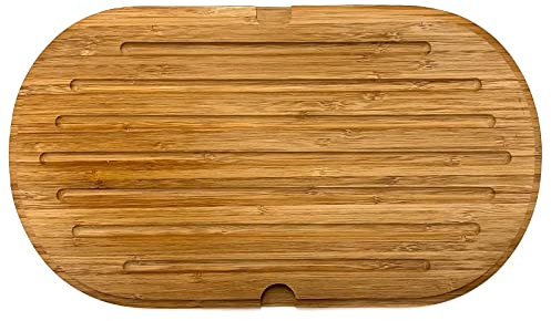 Tabla de cortar pan con ranuras para migas de bambú, 37 x 21 cm, tabla de cortar de madera, tabla de servir, tabla de cortar