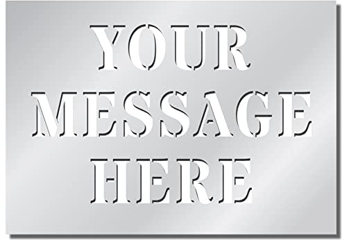 CUSTOM STENCIL - Size A4 Landscape - Any Writing You Want, 3 Lines of Custom Lettering Re-usable Ideal for Crafts Wedding Journal Wheelie Bins Homework DIY Painting on Wood Writing Bunting Sign Making