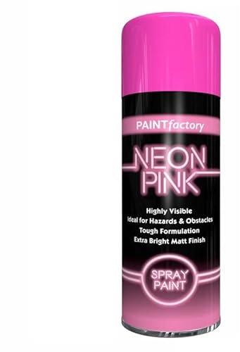 SuperGift.com All Purpose 2x Pink Neon Aerosol Spray Paint 400ml Quick Drying Spray, Fast Dry and Excellent Coverage for Metal, Wood, Plastic and More by Diva Gift
