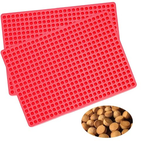 Hundbakmattor silikon, hundkex bakform, 2 stycken mini hemisfär godis bakmatta för hundar, hundgodis bakmatta lämplig för beredning av godsaker för husdjur 50 presentförpackning