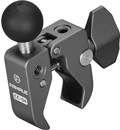 FANAUE Base de serrage de guidon avec adaptateur à bille de 1 pour guidon de moto de vélo de 13 à 52 mm de diamètre, socle de support de téléphone portable, compatible avec RAM Mount B, bras à double