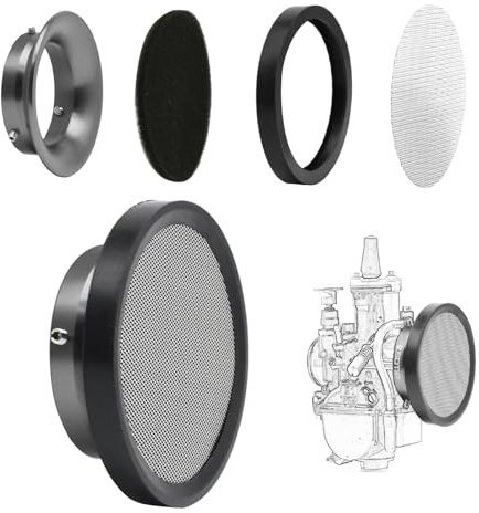 Filtro aria per carburatore Carb Velocity Stack, lega di alluminio con filtro in spugna e maglia in acciaio per PWx 21-30 mm (Titan, 50 mm)