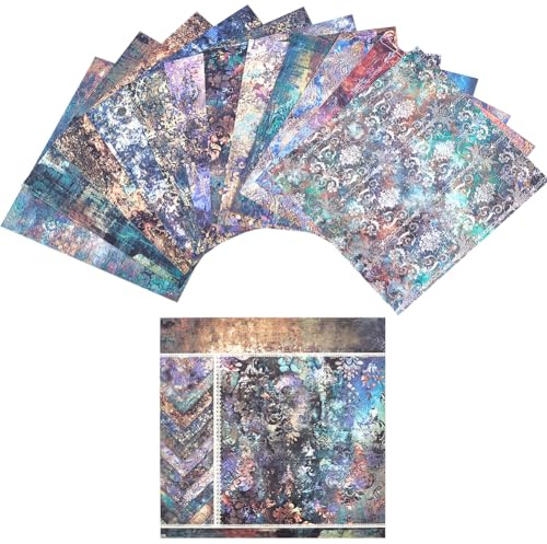GORGECRAFT 24 pezzo 12 stili Retrò Scrapbook Paper Pad 15x15cm Vintage Decorativo Decoupage Cartoncino Carta Journaling Scrapbooking Sfondo Forniture per Pianificatori Creazione di Biglietti Album
