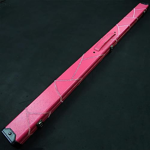 Merichealy Pool Cue Case Pink Hard Billiard Cue Carrying Case with Internal Divider,Billiard Cue Box,Snooker Cue Case,Billiard Cue Storage Case for 3/4 Billiard Rod-121cm