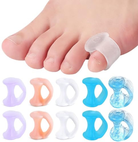 XUKZIMA 5 Paia Separatore Dita Piede in Gel Morbido Ideale per Borsiti e Dita Sovrapposte 5 Colori