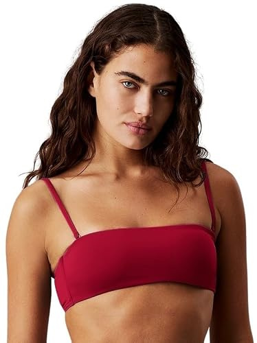 Calvin Klein Top Bikini Tipo Bandeau Mujer con Relleno extraíble