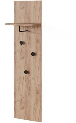 Vicco Wandgarderobe Siri, Garderobe mit Haken, Goldkraft Eiche, 36 x 135 cm