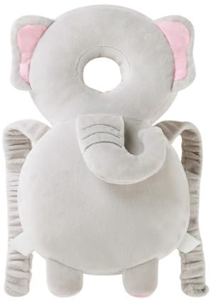 Mochila de protección para la cabeza del bebé que absorbe los golpes, acolchado grueso para la seguridad de los niños pequeños, elefante