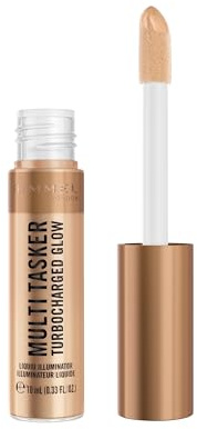 Rimmel London |Multi Tasker Turbocharged Glow| Iluminador Líquido Facial |Tono 006 It's Giving Glow | Perlas Reflectoras de Luz| Fórmula Vegana| 10 ml
