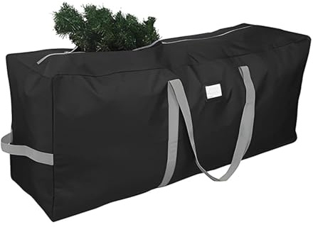 ACTOYS Borsa per Albero di Natale, Borsa Portaoggetti per Albero di Natale Impermeabile, Custodia Albero di Natale, Borsa Porta Albero di Natale 210 cm, Contenitori Addobbi (Nero:120x38x50cm)