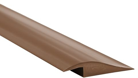 Quest Profilo di Transizione Autoadesivo in PVC, Listello di Giunzione per Compensazione di Altezza - 50 mm x 7 mm - 1 Metro - Profilo di Finitura, di Adattamento - Marrone