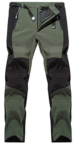 Snöbyxor dam vinter, skidbyxor dam vattentäta snowboardbyxor lätta utomhusbyxor varma funktionella byxor med fickor vinterbyxor slim fit skidbyxor professionella vandringsbyxor vindtät, Grön, 4XL