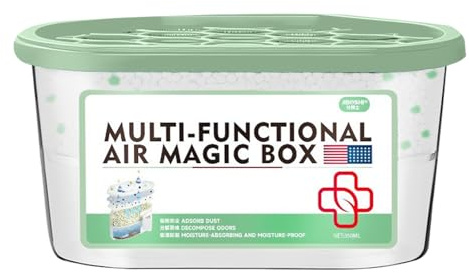 Assorbe l'umidità – Scatola deumidificatore portatile da 110 g, con facilità, deodorante a lunga durata con supporto, stile di archiviazione per casa, forniture per armadio, cucina, camera da