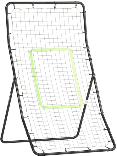 HOMCOM Filet de Rebond de Football 90L x 80l x 140H cm Cible et Sardines de Fixation fournies Noir Vert