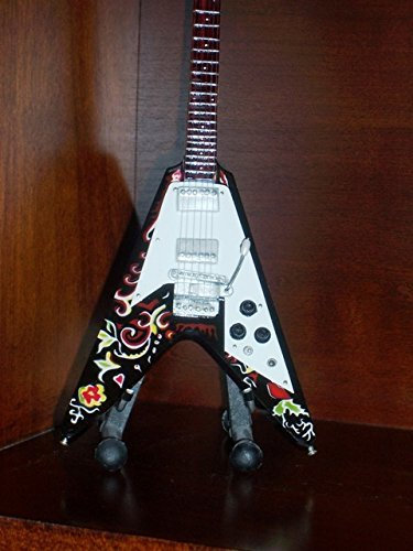 Mini Psychedelic Flying V Gitarre JIMI HENDRIX Display