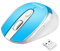 LeadsaiL Mouse Wireless, Mouse Ottico Mini Silenzioso con Clic Mute, Ergonomic Mouse Senza Fili 2,4G con Nano Ricevitore, 1600DPI Mouse - Blu