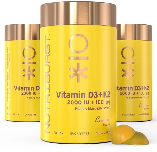 Nutriburst Vitamin D3+K2 • 3 Months • Bone Health • Vegan & Sugar Free