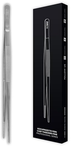 REDSALT® Premium Kochpinzette 30cm lang | INOX 18/10 Edelstahl rostfrei spülmaschinenfest | Profi Koch Zange Pinzette für Lebensmittel Küche Grill Gastro | Gourmetzange Küchenpinzette Grillpinzette