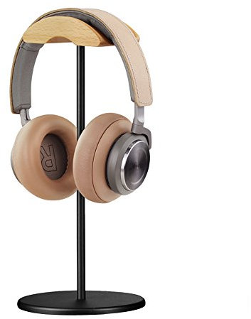 Jichenfang Kopfhörer Ständer Headset Halterung aus Bucheholz&Aluminium,Headset Ständer Kopfhörer Halterung mit Schwerer Basis für alle Kopfhörergrößen