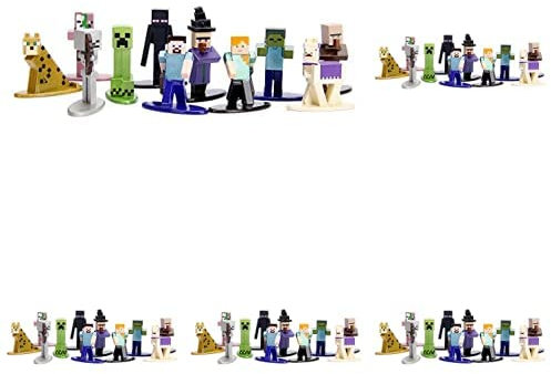 Minecraft 253261000 Nano Actionfigur Videospiel Nanofigs Blind Pack, Mehrfarbig, 5er Pack