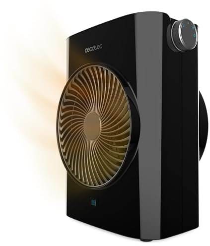 Cecotec Termoventilatore ReadyWarm 2070 Max Force Black. 2000 W, 2 Livelli di Potenza, 3 Modalità di Funzionamento (Cool/Warm/Hot), Leggero, Manuale, Silenzioso, Spegnimento Automatico