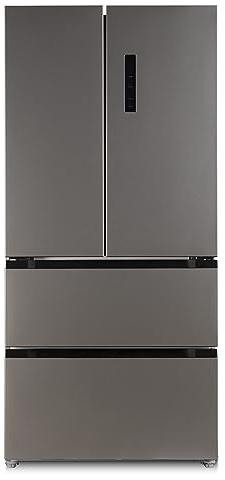 West Bend Refrigerator Freestanding French Door Design Fridge with 5.1 Cu.Ft. Freezer Capacity, Adjustable Electronic Control and Frost Free Defrost, 18-Cu.Ft, Metallic