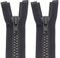 MebuZip 2 Stück 200 cm #10 Reißverschluss aus Kunststoff teilbar Schwarz 8,5mm Reißverschluss für Jacken Nähen Mäntel (DK2T)
