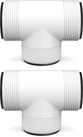 Unión de junta en T de manguera dividida para piscina con conector de 3 L de repuesto para Intex y Coleman sobre el suelo, adaptador de manguera se conecta a mangueras de 1.5 pulgadas (paquete de 2)