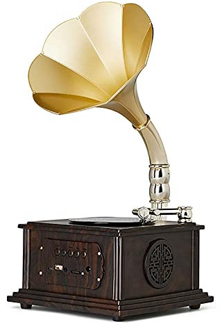 Phonograph Tourne-disque rétro avec haut-parleurs stéréo intégrés – Lecteur de disques vinyle portable, Bluetooth