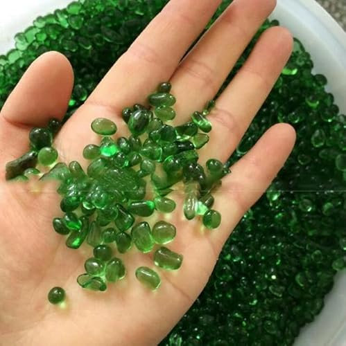 50 g K5 Vetro blu Ghiaia Pietra Smalto colorato verde Roccia Acquario Decorazione per acquario Pietre e cristalli di quarzo naturale-Verde