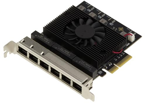 KALEA-INFORMATIQUE Tarjeta controladora de Red PCIe 6 Puertos 2.5 LAN Gigabit ETHERNET 10 100 1000 2500 1G 2.5G RJ45 con chipset Realtek RTL8125