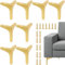 FAAING 8er Set 15cm Möbelfüße Metall Gold, Metall Dreieck Möbelfüße Sofa Füße mit Schrauben, Modern Möbelbeine Tischbeine Schrankfüße Couch Füße für Möbel Tisch Stuhl DIY Schrank