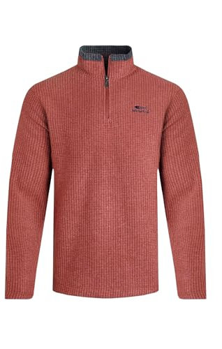 Weird Fish Newark Eco 1/4 Zip Grid Fleece Paprika Size 4XL
