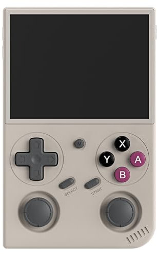 G350 Handheld Game Console , 3.5 Inch IPS Screen Linux System 3200 mAh Battery 4371 Games Preloaded , Portable Retro Video Games Console Support Wired Controller and Earphone (Gray)