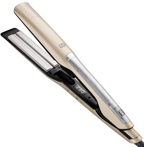 Piastra per Capelli a Vapore, Golden Goods Piastra capelli Professionale 2 in 1 Steampod, Vapore potente, Piastre Larghe, 10 temperature a 230 Gradi, Cavo 2 m