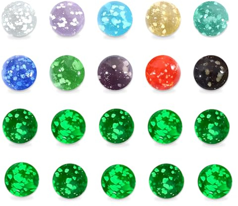 ZORVYN 10 Pezzi Biglie di Vetro Luminescenti e Fosforescenti al Buio, per Giochi di Biglie, Pista o Decorazione Casa (16mm, 10 Colori)