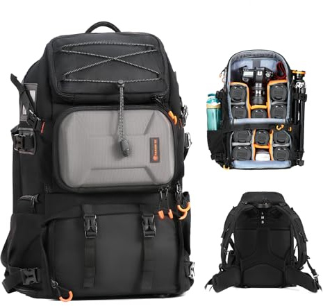 TARION Zaino Fotografico Grande per Fotocamera: Borsa Fotografica per Obiettivi Treppiede Laptop 17,3 Zaino Fotocamera Reflex Grande Capacità Viaggio Trekking Camping Pro PB02