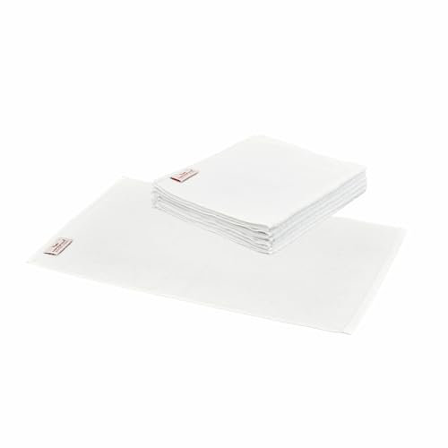 Carenesse 6er Gästehandtücher Set Basic 30 x 50 cm weiß I Premium Hotelqualität 100% Baumwolle Öko-Tex 100 I Handtuch Set kurzflorig & glatt I Frottee Handtücher fusselfrei/saugstark/weich